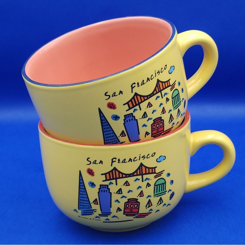 San Francisco Soup Mugs Luke-A-Tuke Trolley Golden Gate‎ California Travel
